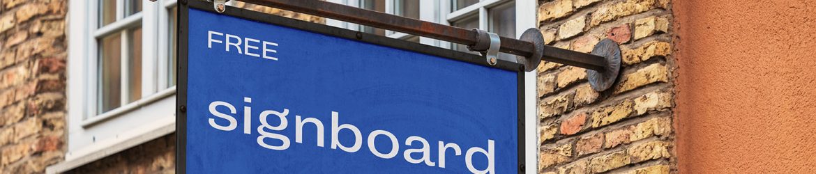 Simple rectangle signboard mockup