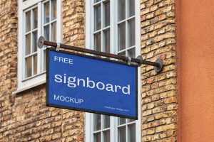 Simple rectangle signboard mockup