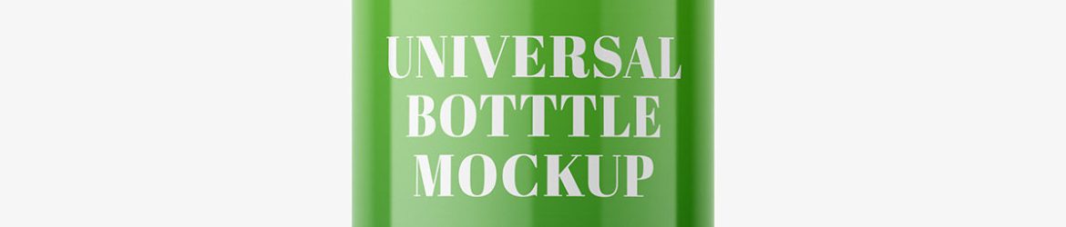Simple round plastic bottle mockup / glossy