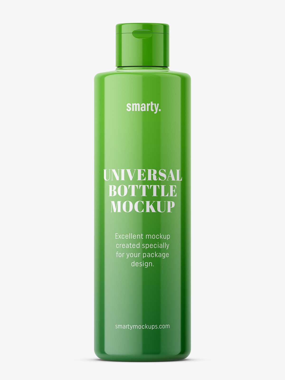 Simple round plastic bottle mockup / glossy