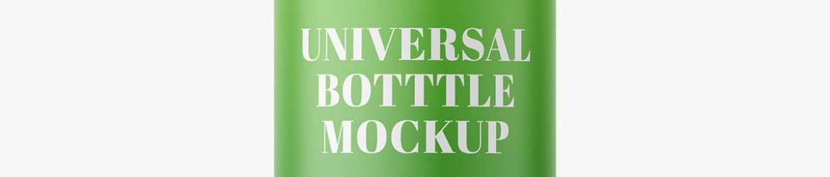 Simple round plastic bottle mockup / matt