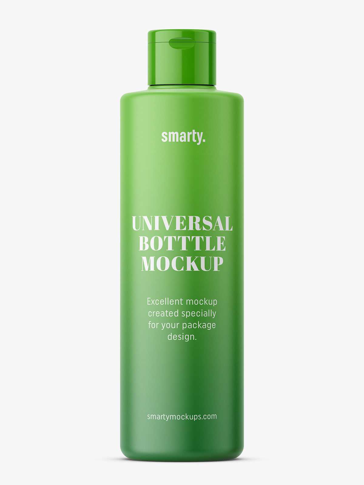 Simple round plastic bottle mockup / matt