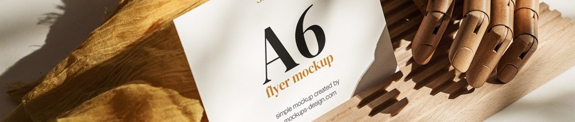 Simple scene with A6 flyer mockup