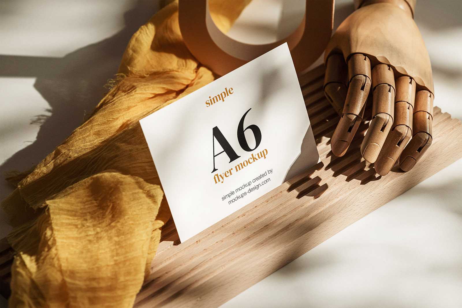 Simple scene with A6 flyer mockup