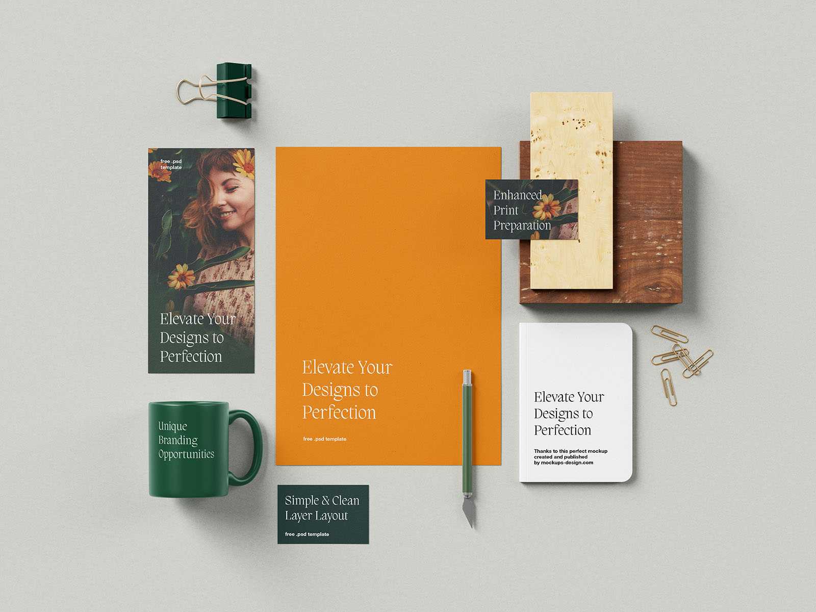 Simple stationery mockup