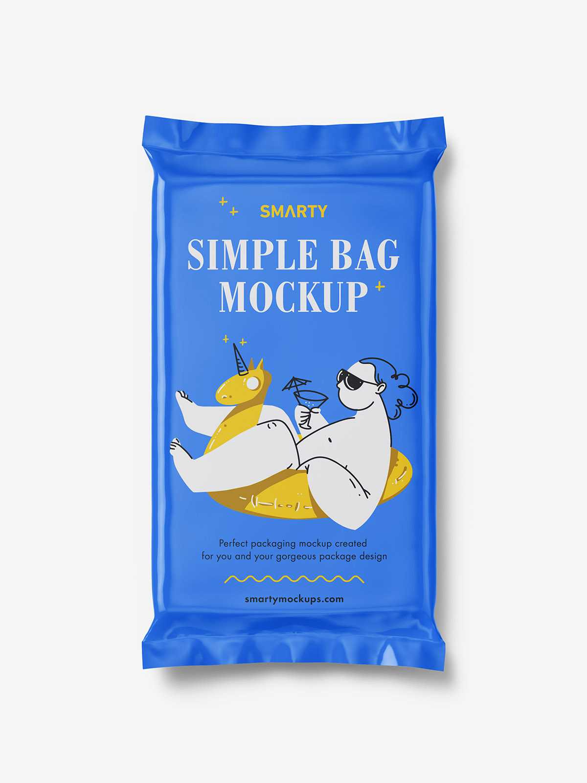 Simple sweet bag mockup / glossy