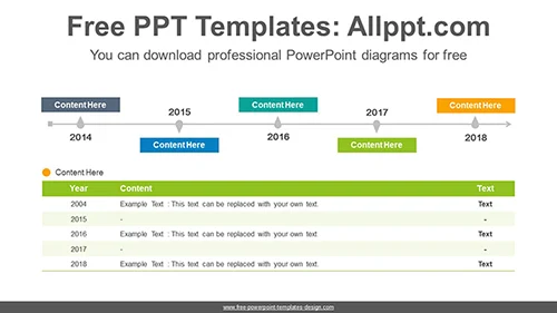 Simple table timeline PowerPoint Diagram Template