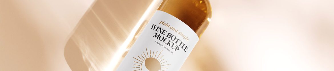 Simple white wine bottle mockup