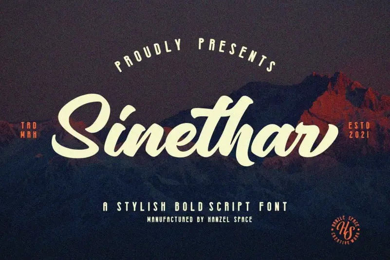 Sinethar Bold Script Font