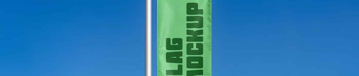 Single Banner Flag Mockup