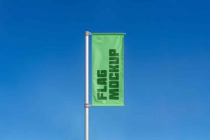 Single Banner Flag Mockup