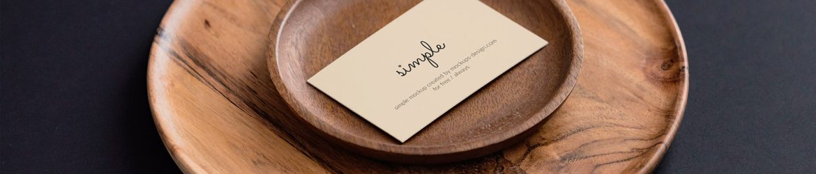 Single business card on black background mockup