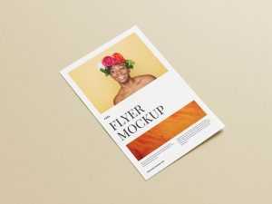 Single-sheet tabloid flyer mockup
