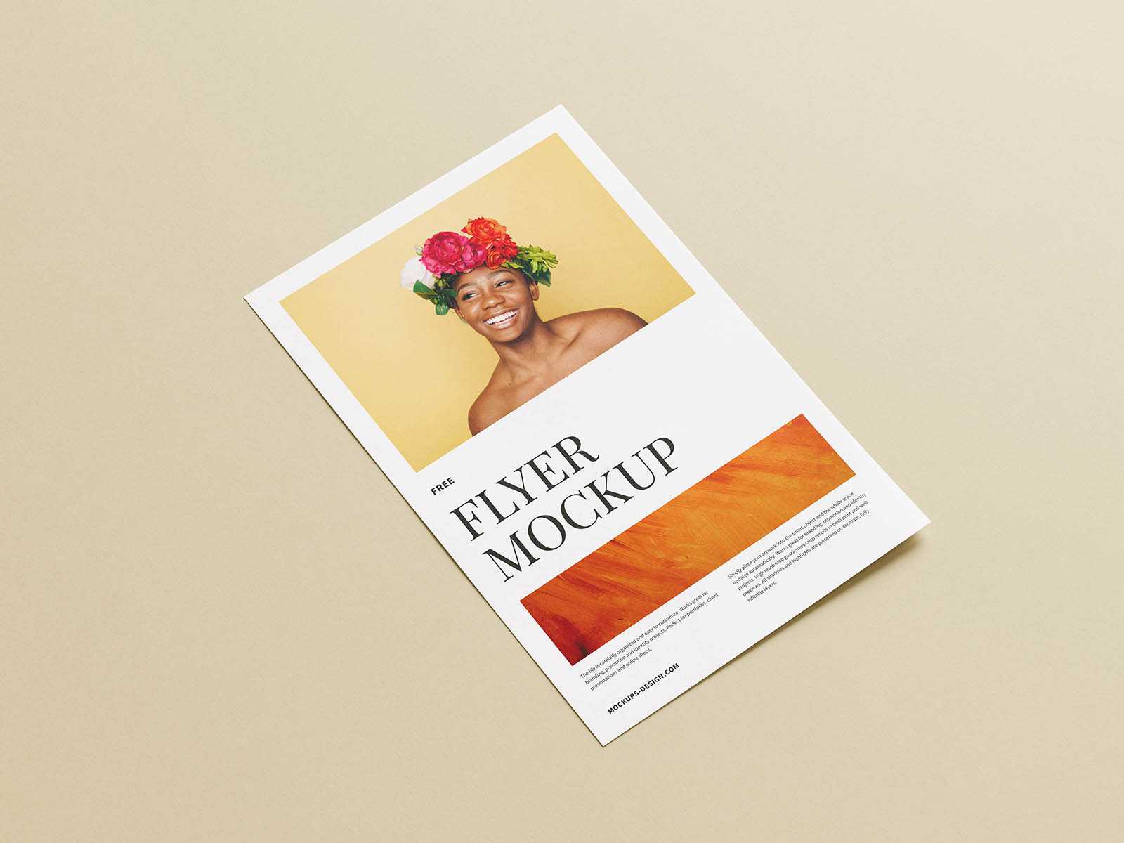 Single-sheet tabloid flyer mockup