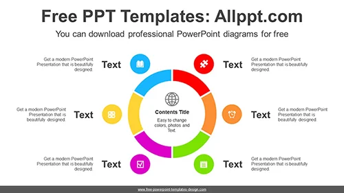 Six Divided Doughnut Ring PPT Diagram