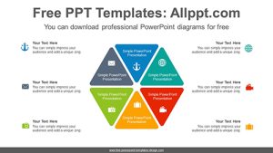 Six Pieces Hexagon PowerPoint Diagram