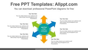Six radial arrows PowerPoint Diagram Template
