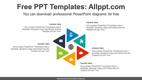 Six Rotation Triangle PowerPoint Diagram