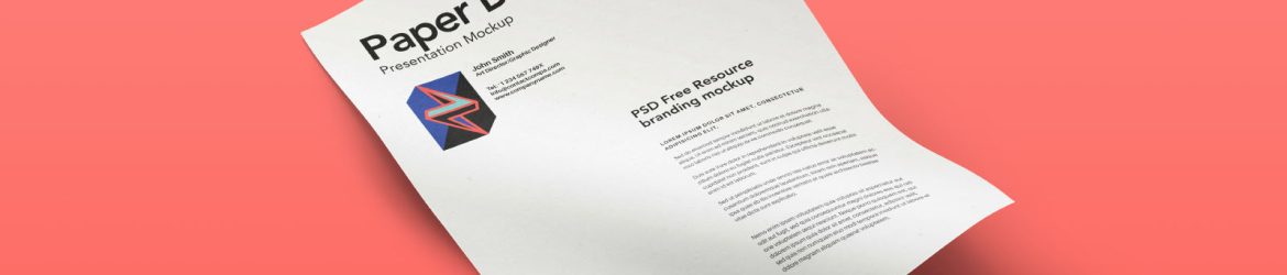 Skewed Us Letter Size Paper Mockup