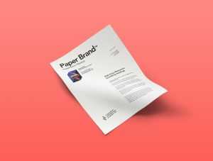 Skewed Us Letter Size Paper Mockup