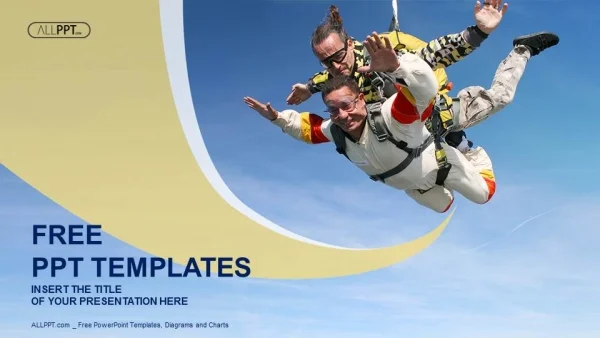 Skydiving tandem exhilaration PowerPoint Templates