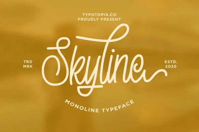 Skyline Monoline Script Font