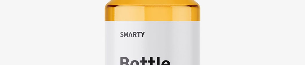 Slant shoulder bottle with dropper mockup / clear