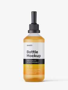 Slant shoulder bottle with dropper mockup / frosted