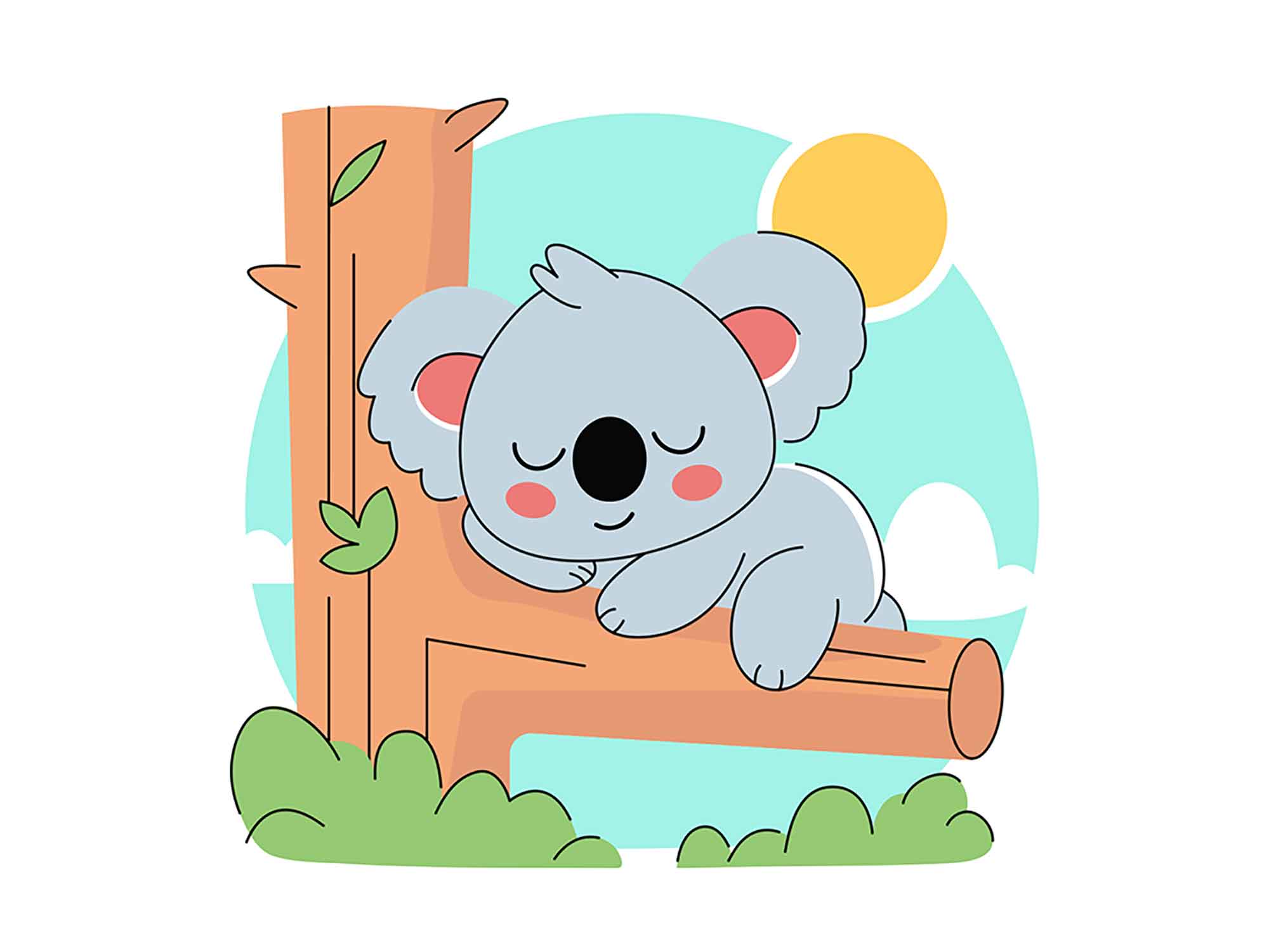 Sleeping Koala Illustration
