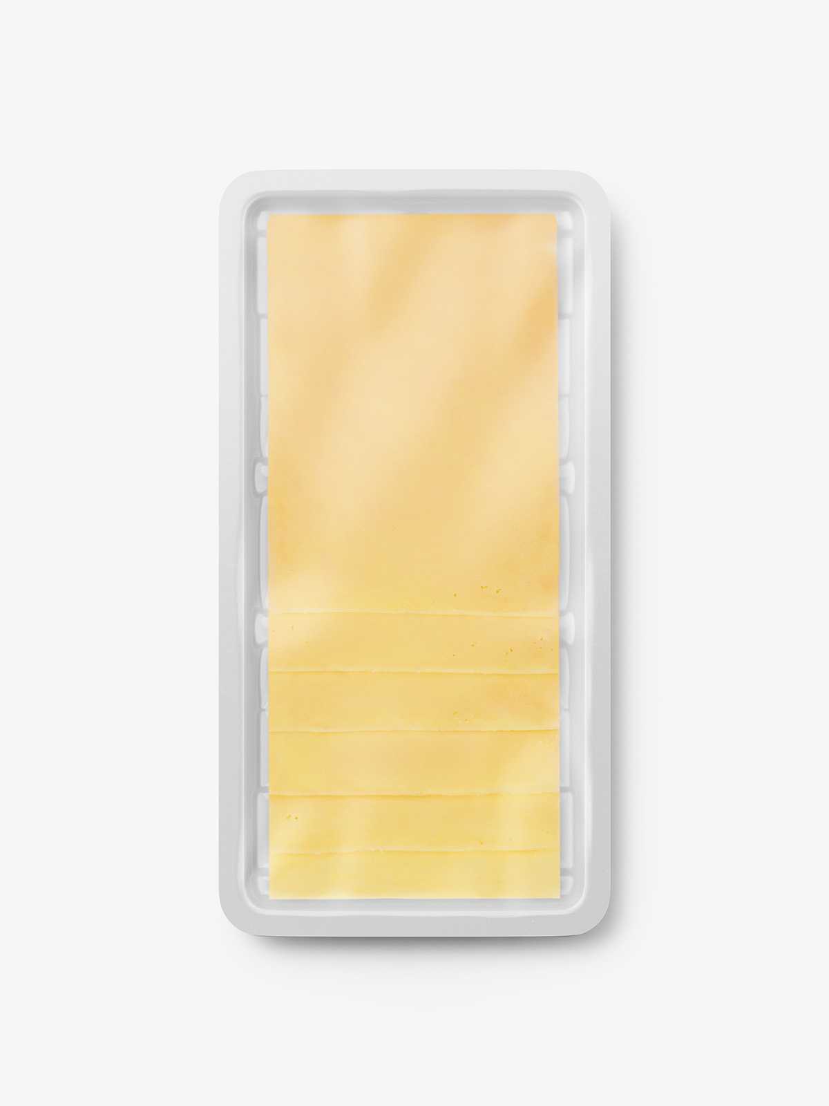 Sliced cheese slim tray mockup