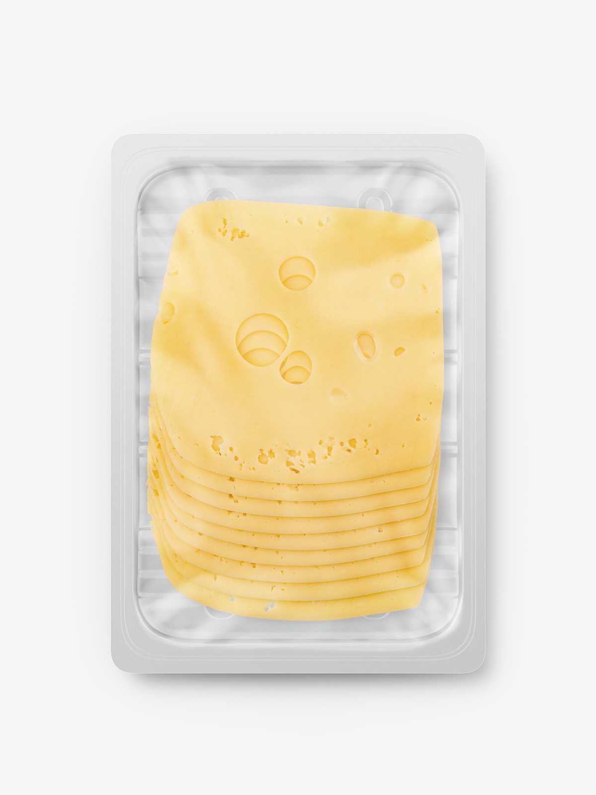 Sliced cheese tray mockup