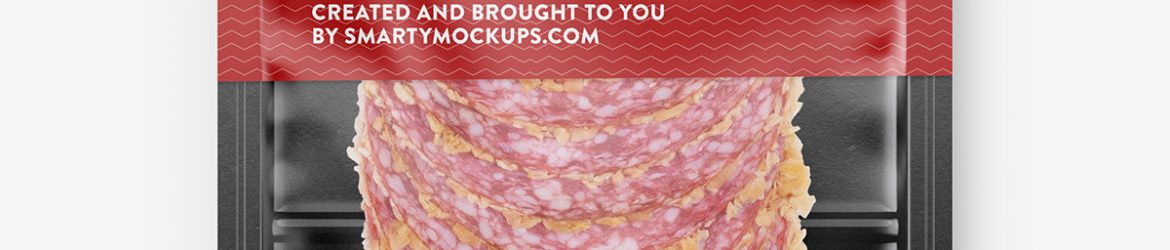 Sliced onion salami tray mockup