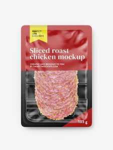 Sliced onion salami tray mockup