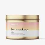 Slip lid tin mockup / 250 ml