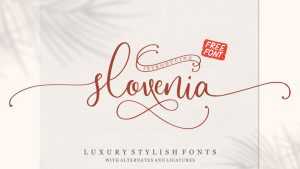 Slovenia Script Font › Fontesk