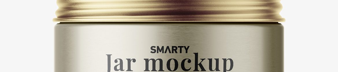 Small aluminum jar with screw cap mockup Small aluminum jar with screw cap mockup