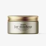 Small aluminum jar with screw cap mockup