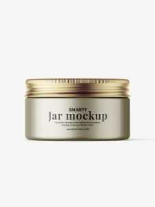 Small aluminum jar with screw cap mockup