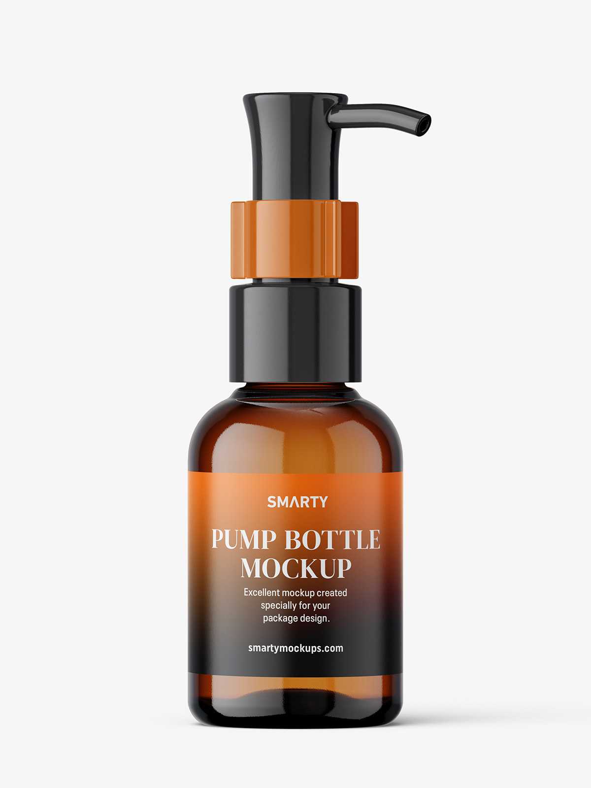 Small amber bottle with dispenser mockup