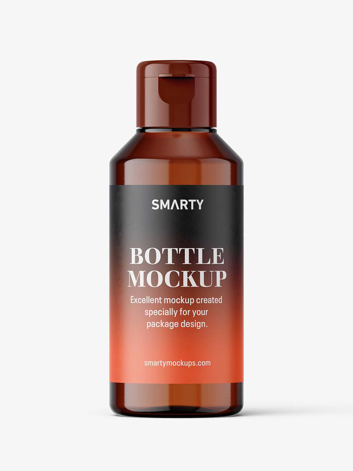 Small amber bottle with flip top mockup