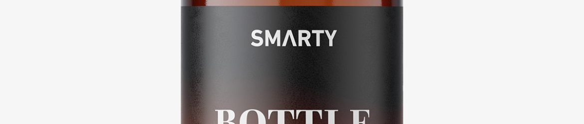 Small amber bottle with pump mockup