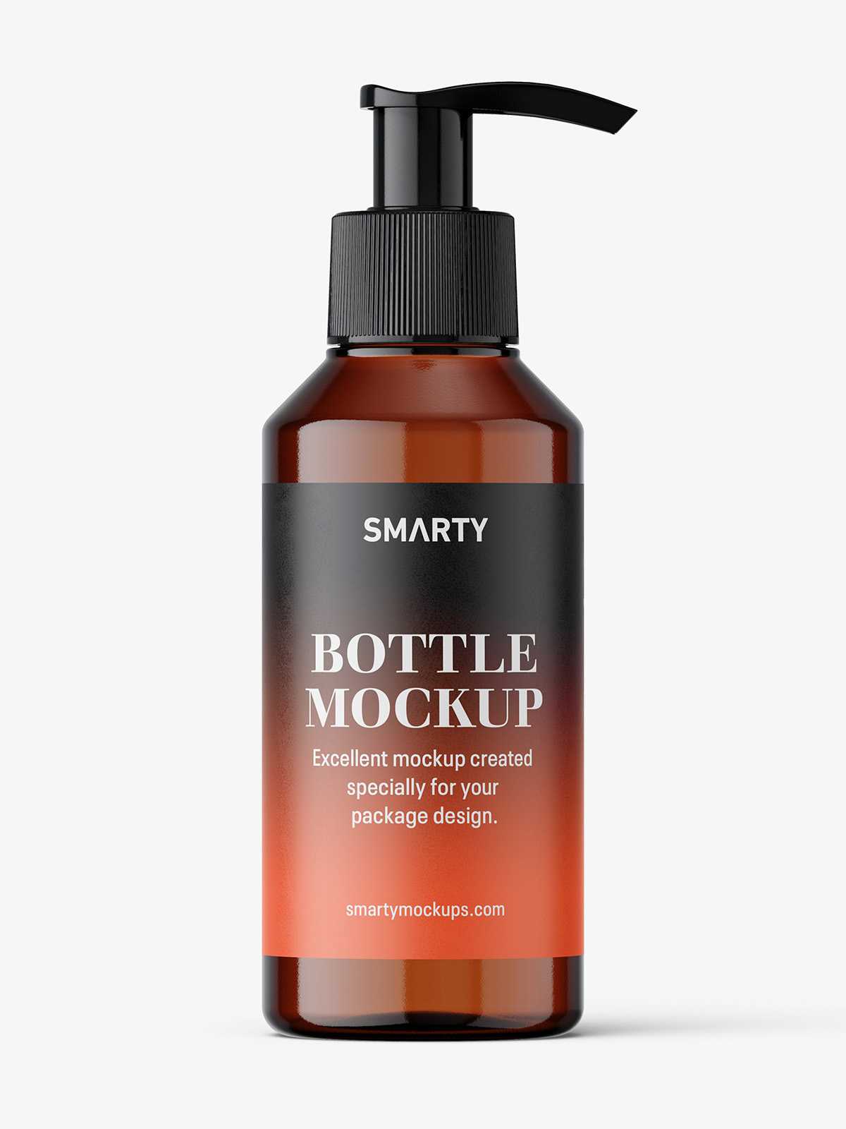 Small amber bottle with pump mockup