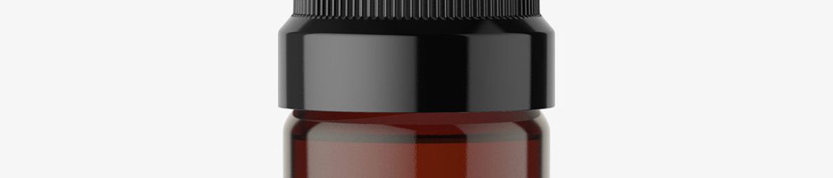 Small amber bottle with push spray mockup