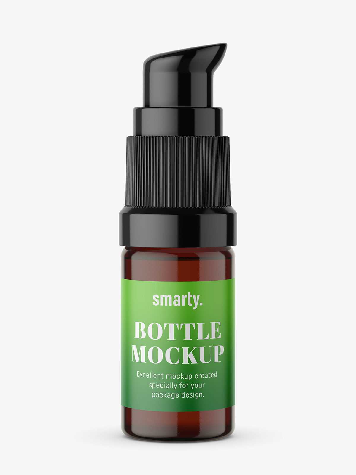 Small amber bottle with push spray mockup