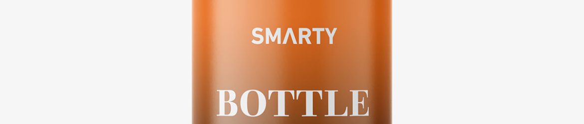 Small amber bottle with screw cap mockup