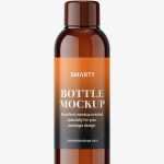 Small amber bottle with screw cap mockup
