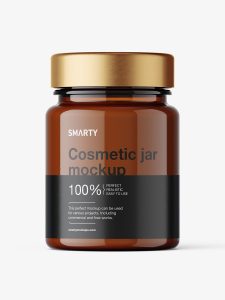 Small amber cream jar mockup