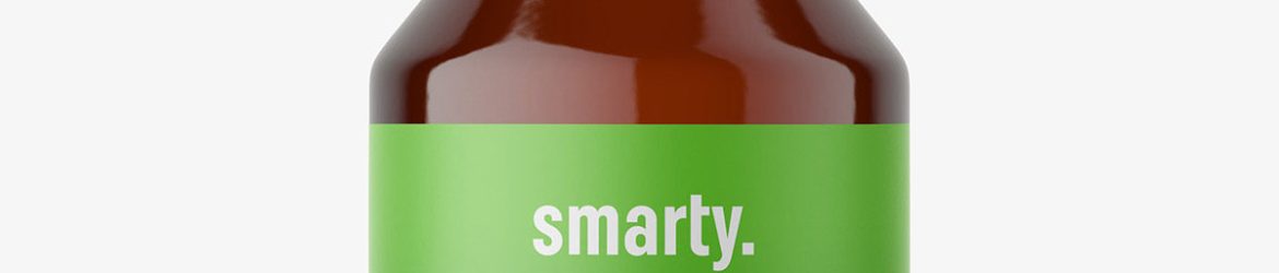 Small amber dropper bottle mockup