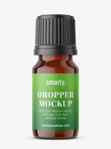 Small amber dropper bottle mockup