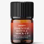 Small amber essential bottle mockup / 2ml - Free PSD Download Small amber essential bottle mockup / 2ml